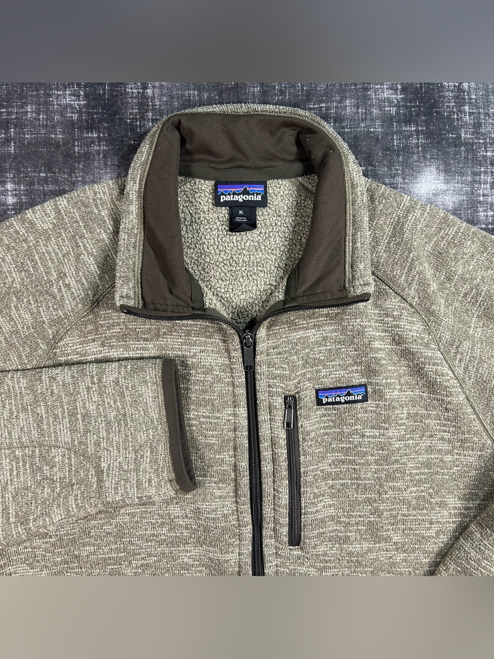 Patagonia Better Sweater Mens XL Stonewash Brown 1/4 Zip Fleece Pullover Jacket